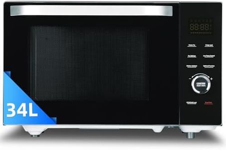 Smad Microwave Air Fryer Combo 5-IN-1 34L, 1000W Microwave, 2400W Grill, 2400W Convection Oven, Air Fry, ECO Mode, Intelligent Defrosting, Steam Clean, Deodorization, 10 Auto Menus, Child Lock