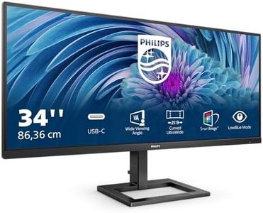 Philips 346E2Lae - 34 Inch Wqhd Monitor, 100Hz, Va, 1Ms, Usb-C Power Delivery, Amd Freesync, Multiview, Speakers, Smart Image (3440 X 1440 @ 100Hz, 300 Cd/M², Hdmi 2.0 / Dpo 1.2 / Usb-C)