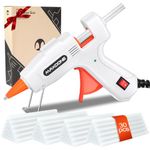 Mini Hot Glue Gun Kit 50W: Mini Glue Gun Fireproof Upgraded Version with 30pcs Glue Sticks 7 mm, Hot Glue Gun Fast Heating for DIY Craft Projects and Home Quick Repairs (White)