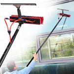 Water Fed Pole Kit Adjustable Solar Panel Cleaning Kit Cleaner Tool for Window Glass Roof Outdoor Glass Brush Window Washing Equipment (35FT)
