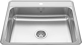 KINDRED CSLA2522-8-1CBN Creemore 25-in LR x 22-in FB x 8-in DP Drop in Single Bowl 1-Hole Stainless Steel Kitchen Sink, 25" x 22"