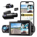 WOLFBOX i07 Dash Cam, 3 Channel Dash Cam Built in WiFi GPS, 4K+1080P Dash Camera Front and Inside, 2K 1440P+1080P+1080P, 3" LCD Super IR Night Vision, 24 Hours Parking Monitor, Support 512GB Max