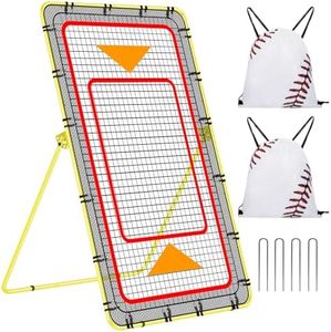 YNSZAS 𝑵𝑬𝑾 𝑼𝑷𝑮𝑹𝑨𝑫𝑬 [2+1] Pitch Back Rebounder Net, 6x3.65 FT, Adjustable Bounce Back Return Board Net for Baseball, Softball, Lacrosse, Volleyball, Tennis, Throwing Partner, Catching Trainer