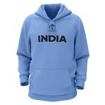 THE PRINT PLATTER Unisex-Adult Indian Sky Blue Cotton Hoodie Bio Wash|Cricket 330Gsm Regular Fit Hooded Sweatshirt For Winter |H15 (Small)