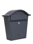 ACL Wall Mounted Post Box, Lockable Mailbox with 2 Keys, Weatherproof Galvanized Steel Letterbox, Easy to Install, 36x13x37cm (Grey)