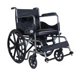 Asmofit Folding Wheelchair 2 in 1 (Commode + Regular Usage) with Safety Belt, Easy to Fold, Removable Top Seat for Commode Usage, Weight Bearing Capacity 120 kg