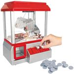 Powertrc Mini Arcade Claw Machine Toy | Carnival Games Claw Electronic Claw Machine With Lights And Sound And Volume Control | Exciting Toy Grabber Mini Game For Kids And Adults - Silver