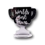 Legacy Lasercrafts Worlds Best Mum Trophy Silver Funny Mum Trophy Mothers Day Present Top Mum