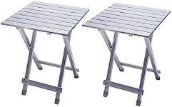 SUNNYFEEL Folding Camping Table - Lightweight Aluminum Portable Picnic Table, 18.5x18.5x24.5 Inch for Cooking, Beach, Hiking, Travel, Fishing, BBQ, Indoor Outdoor Small Foldable Camp Tables