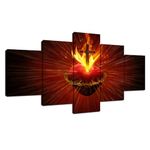 ARNLRDYA The Cross of Jesus Christ Canvas Prints Jesus Christian Wall Art Wall Decor Sacred Heart of Jesus Picture Painting for Office Living Room Decoration Poster Framed Ready to Hang(60''Wx32''H)