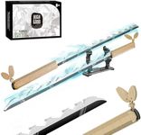 HIGH GODO Demon Slayer Sword Building Set, 40in Hashibira Inosuke Dual-Sword Set with Stand, Cosplay Anime Katana Sword Building Blocks, Collectible Gifts for Kids and Adults 8-12 (838 PCS)