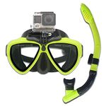 DERTA Silicone Diving Glass with Detachable Screw Mount Diving Mask Scuba Snorkel Swimming Goggles for Sports Camera GoPro HD Hero 8/7/6/5/4/3,GoPro Session,5/4 Session,DJI Osmo Action (Yellow)