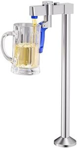 Glass Filler, iVIGA Brushed Nickel 14" Deck Mount Glass Filler Faucet for Stainless Steel Glass Filling Water Station with G1/2" Male Shank Pedestal and Adapter for Hotel Restaurant Bar Dining Hall