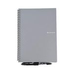 Elfinbook Smart Reusable Erasable Spiral A5 Notebook Paper Notepad Pocketbook Diary Journal Office School Drawing Gift,Grey,A5 15x21cm 100 page