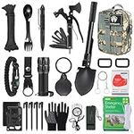 Tacsnake Multi-Purpose Emergency Survival Kit, Multi-Tools Survival Gear and Equipment with Molle Pouch, Gifts for Dad Men Camping Hiking Outdoor Emergency (ACU(22))