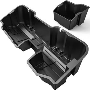 oEdRo Upgraded Under Seat Storage Box Fit with 2019-2024 Chevy Silverado/GMC Sierra 1500, 2020-2024 Silverado/Sierra 2500HD 3500HD Double Cab & Crew Cab, 2-in-1 Underseat Storage Black Tool Box