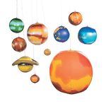 Fun Express Inflatable Planets Solar System Set - VBS Vacation Bible School Supplies/Decor - 10 Pieces, 9 Planets and Sun - Hanging Space Party, Kids Room and Classroom Decor