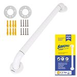 Simon's Grippy Heavy-Duty Nylon and SS304 Inside Bathroom and Toilet Anti Slip Grab bar for Elderly Hand Railing and Safety Handle| White | 3.5 cm Broad, 60 cm Length Grab Rail - 1pcs