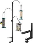 iBorn Bird Feeder Hook for Deck Railing Outside Hanging for Hummingbird Feeders for Deck Hanger,3 Hooks 360 Degree Swivel,Attracting Wild Birds Feeder Planter Hanger (Feeders are Not Included)