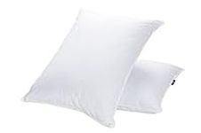 JA COMFORTS Goose Down and Feather Bed Pillows for Sleeping (2 Packs)- King(20IN×36IN), Filling Weight 47 OZ, Hotel Collection, Goose Down Filling, Cotton Cover, White