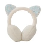 SYGA Children's Cute White Kitty Design Warm Earmuffs for Cold Protection Hot Warm Glitter Sequine Suitable For 10 Years Above