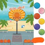 WERNNSAI Pin The Basketball Sports Party Games - Basketball Party Supplies for Kids Boys 21’’ x 28’’ Sports Poster with 24 Pcs Reusable Stickers for Basketball Birthday Party Decorations