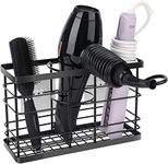 Hair Dryer Holder Hair Tool Organizer Wall Mounted/Cabinet Door,Anti-Rust Coating Hair Styling Tools,Bathroom Storage Organizer for Blower Dryer,Flat Irons,Curling