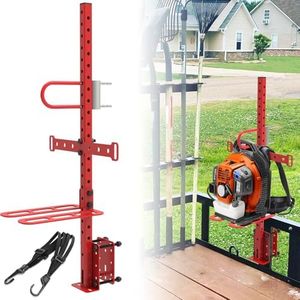 KOMOHOM Lockable Backpack Blower Rack For Trailer, Backpack Leaf Blower Holder For Open Lawn Landscape Trailer Truck, Height Adjustable Holding Base Fit 16"-25" Blower, Equipment Anti-Theft Lock
