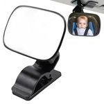 Baby Car Mirror, Baby Mirror for Car Back Seat, Shatterproof Car Baby Mirror, 360° Adjustable Rear View Mirror, Baby Car Seat Mirror with Clip to See Rear Facing Newborn, Infant, Baby and Kid