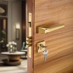 LAPO Premium Door Lock for Main Door/Mortise Door Lock for Bedroom/Door Lock Handle Set with Keys for Home,Office,Hotel | PVD Gold Finish | 3 Years Warranty Ro-125