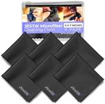 Jestik Microfiber Eyeglass Cleaning Cloths - Premium Microfiber Cleaning Cloth for Glasses, Lens Cleaner Wipes for Glass, Screens, Electronics & Other Delicate Surfaces. (6 Pack Black)