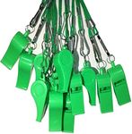 DYBADYSA 20 Pcs Green Plastic Loud Whistles with Lanyard for Referee Coaches Basketball Football Sports Training Game Event Lifeguard Survival Emergency Fun School Kids Tool Set Suppliers