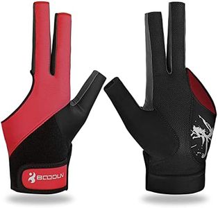 YFY Billiard Pool Gloves for Left Hand 3 Finger, Splicing Process, Snooker Cue Sport Glove Popular Sizes for Men & Women