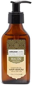 Arganicare | Gamme Ricin | SÉRUM PROTECTEUR | Ricin | Renforcer & Restaurer les Cheveux | Lutte contre la Casse & Favorise la Croissance | Haute Hydratation | Tous types de cheveux | 100 mL