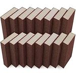 BELLE VOUS Coarse Sanding Sponge (16 Pack) - Wet & Dry Sanding Block Kit - 70 Grit/Grade Reusable Sanding Pad for Wood, Metal, Wall Polishing