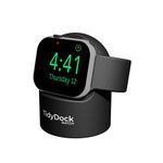 TidyDock Watch (black) - Silicone body Dock for all Apple Watch models - Supports Nightstand Mode - Cable not included