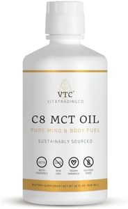 VitaTradingCo C8 MCT Oil 100% Pure 32 oz | Keto, Paleo, Vegan Diet | Caprylic Acid | Clean Energy | Healthy Fat | BPA-free | Sustainably Sourced | 3X Distilled | Non-GMO, Gluten-free | ~63 Servings