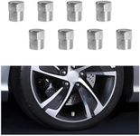 Ziciner 8 PCS Tire Valve Caps, Leakproof Car Metal Tire Valve Stem Covers with Rubber Seal Ring, Universal Vehicle Wheel Protection Accessories for Car SUV Truck Motorcycle (Number 2: 0.36×0.43inch)