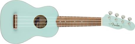 Fender Venice Soprano Ukulele, Walnut Fingerboard, Daphne Blue, Comes with Free Virtual Lessons