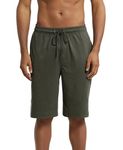 Jockey Straight Fit Sports Shorts for Men with Drawstring 9426_Deep Olive & Black_L