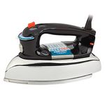 Black+Decker Classic Steam Iron, 7 Settings with Auto Shut Off, Wet or Dry Ironing, Black/Silver, F67ED