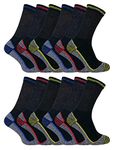 Mens Summer Anti Sweat Breathable Heavy Duty Cotton Bamboo Work Socks for Steel Toe Boots (12-14 uk, 12 Pack (BWS))