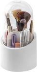 TERXA 360 Degree Rotating Makeup Brush Holder | Cosmetic Brush Storage Box For Dressing Table/Desk/Vanity | Brush Bucket With Dust Cover | Beauty Storage Display Case Stand (Pack of 1,Multicolor)