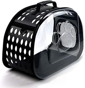 RIANZ Pet Carrier Package, Space Capsule Transparent Bags for Cats and Puppies, Designed for Travel, Hiking, Walking & Outdoor Use - Black (1 Pc)