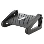 FWQPRA Foot Rest | Six Height Adjustable Foot Rest for Under Desk at Work | Ergonomic Foot Stool for Under Office Desk | Under Desk Footrest with Foot Massage Roller for Leg Rest (Black)