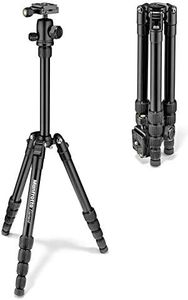 Manfrotto MKELES5BK-BH, Element Small Traveller Tripod with Aluminium Ball Head, Telescopic Column, Payload 4 kg, for CSC, DSLR, Mirrorless, Black