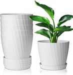 INKULTURE Round Flower Pots for Plants, Home Indoor & Outdoor Planters, Terrace, Garden Etc | Pack of 05 | White | Plastic | 07 inch X 6.5 inch