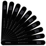 Makartt Nail Files 100/180 Grit Black Emery Boards Nail File 10pcs Professional Nail Files Washable Doubled Sided Coarse Nail File Manicure Set for Natural Nails