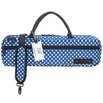 Beaumont C-Foot Flute Bag Case Cover - Blue Polka Dot