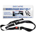 Secure Quick Release Wheelchair Seat Belt with Auto Style Buckle Closure - Adjustable 42-62" - One Year Warranty